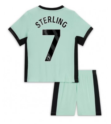Maillot de foot Chelsea Raheem Sterling #7 Troisième enfant 2023-24 Manches Courte (+ pantalon court)